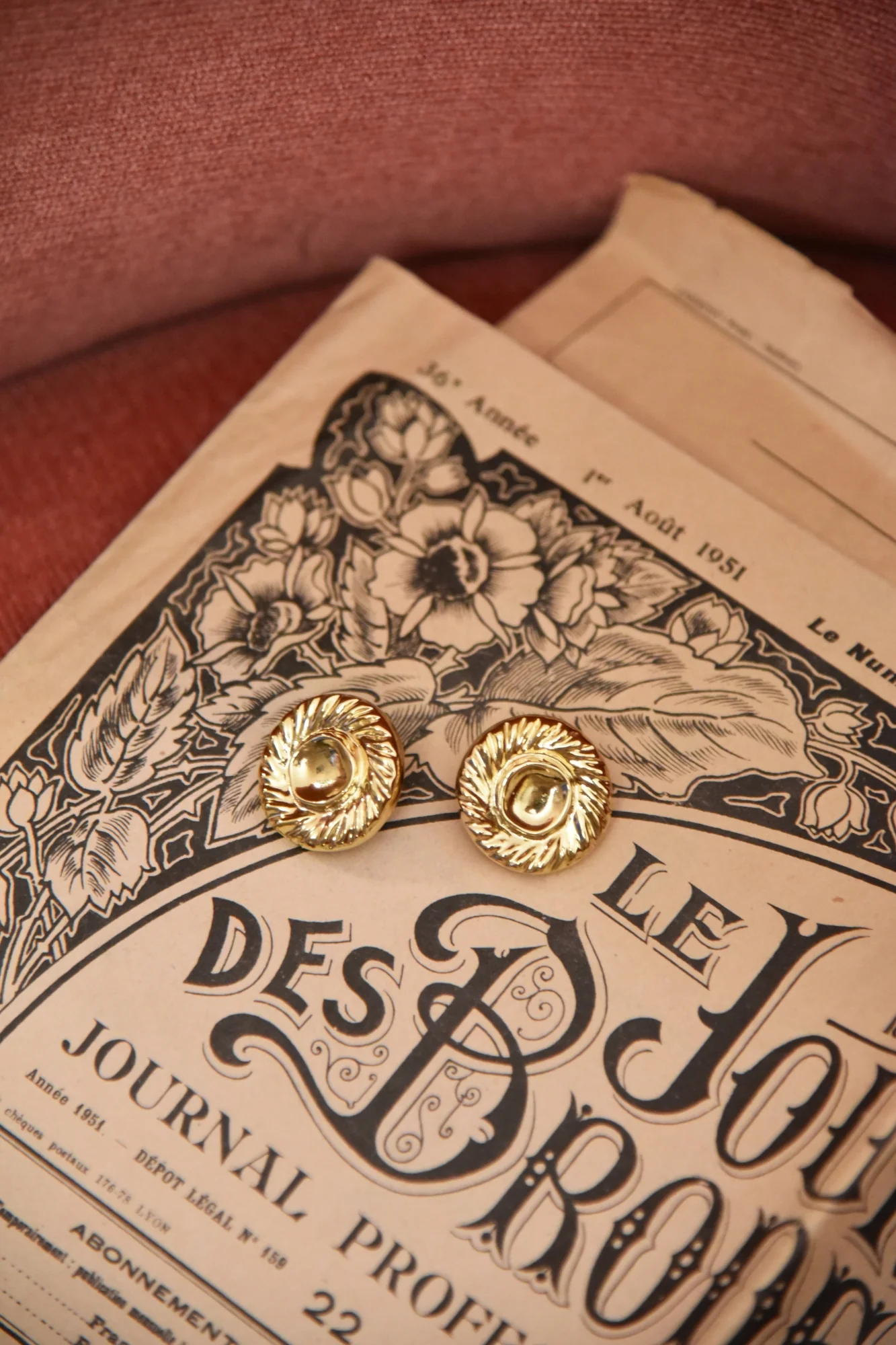 BOUCLES D'OREILLES JULIETTE LOUISE DAMAS X FAUVETTE PARIS - Image 3
