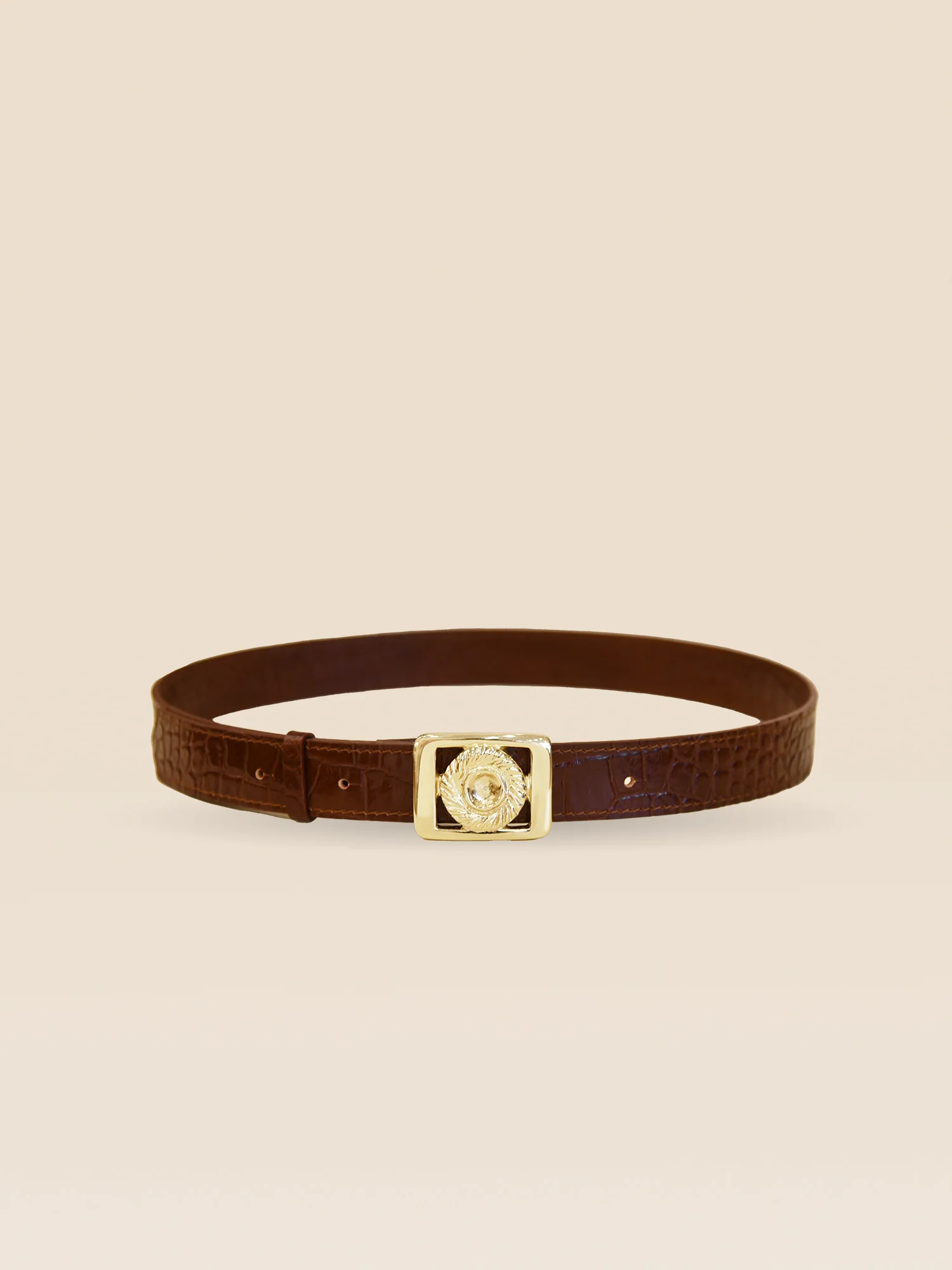 CEINTURE JULIETTE CROCO CHOCOLAT