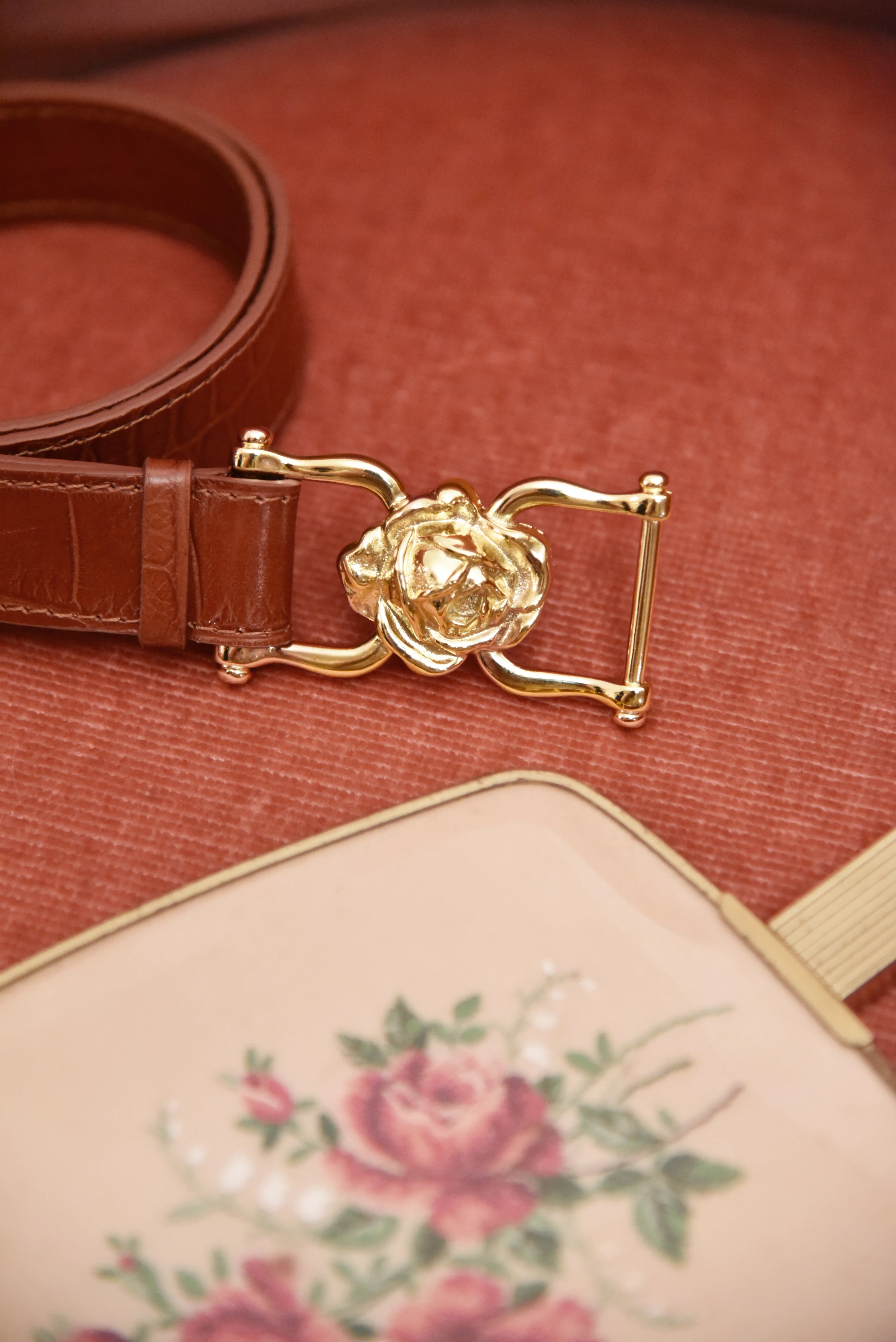CEINTURE ROSIE CROCO CAMEL - Image 4