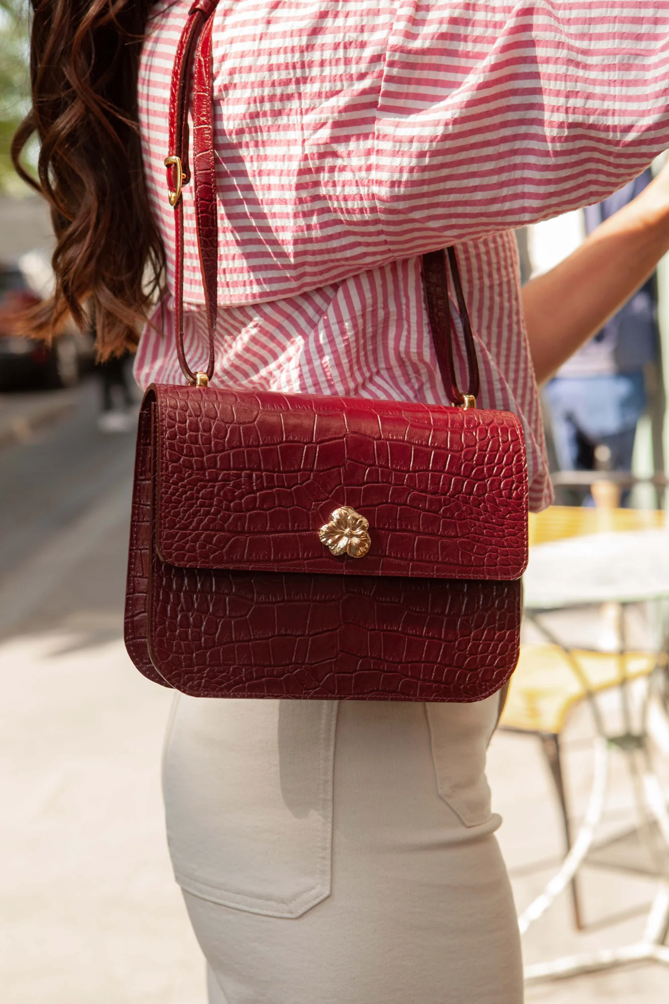 SAC ADÈLE CROCO BORDEAUX - Image 2