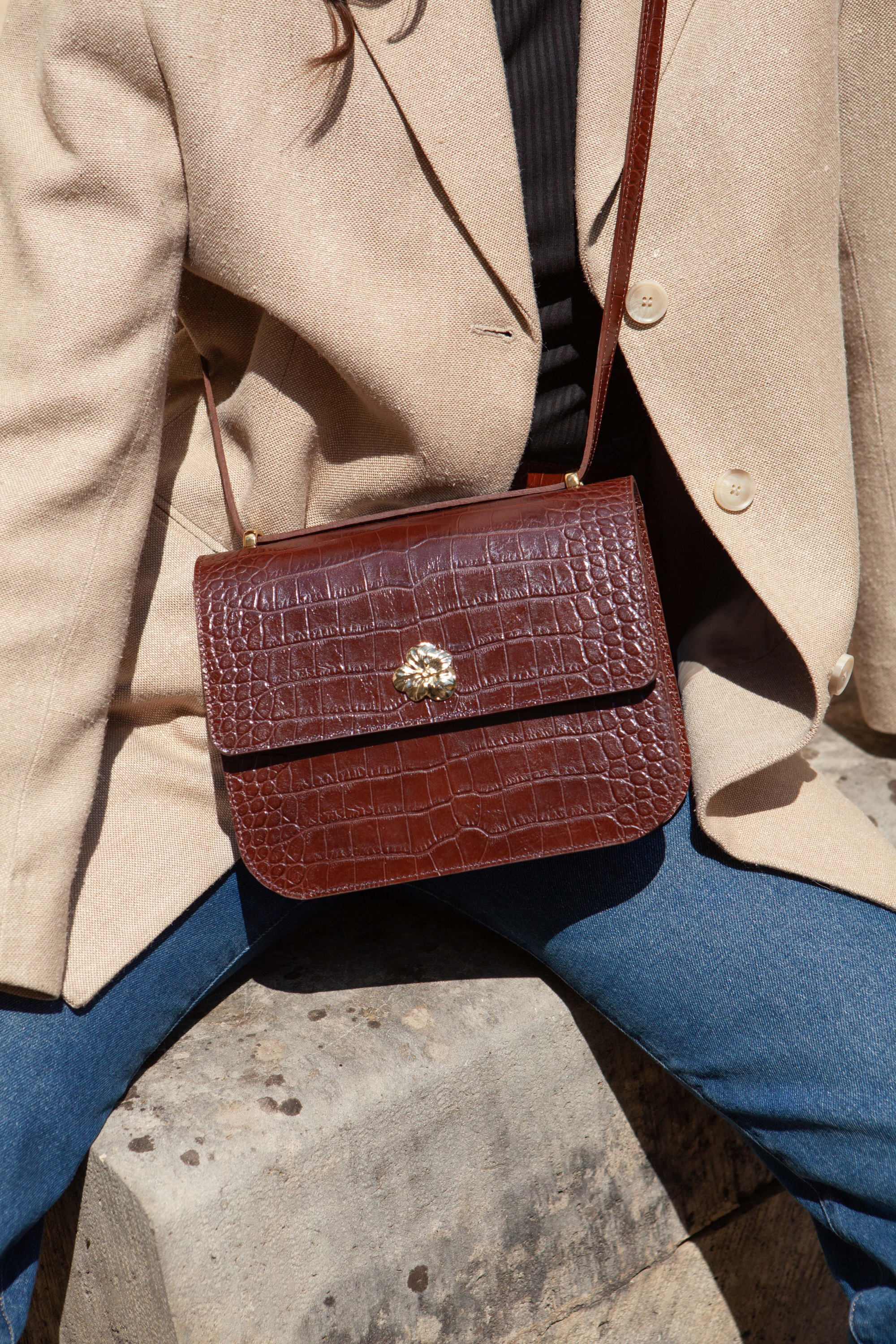SAC ADÈLE CROCO CHOCOLAT - Image 5