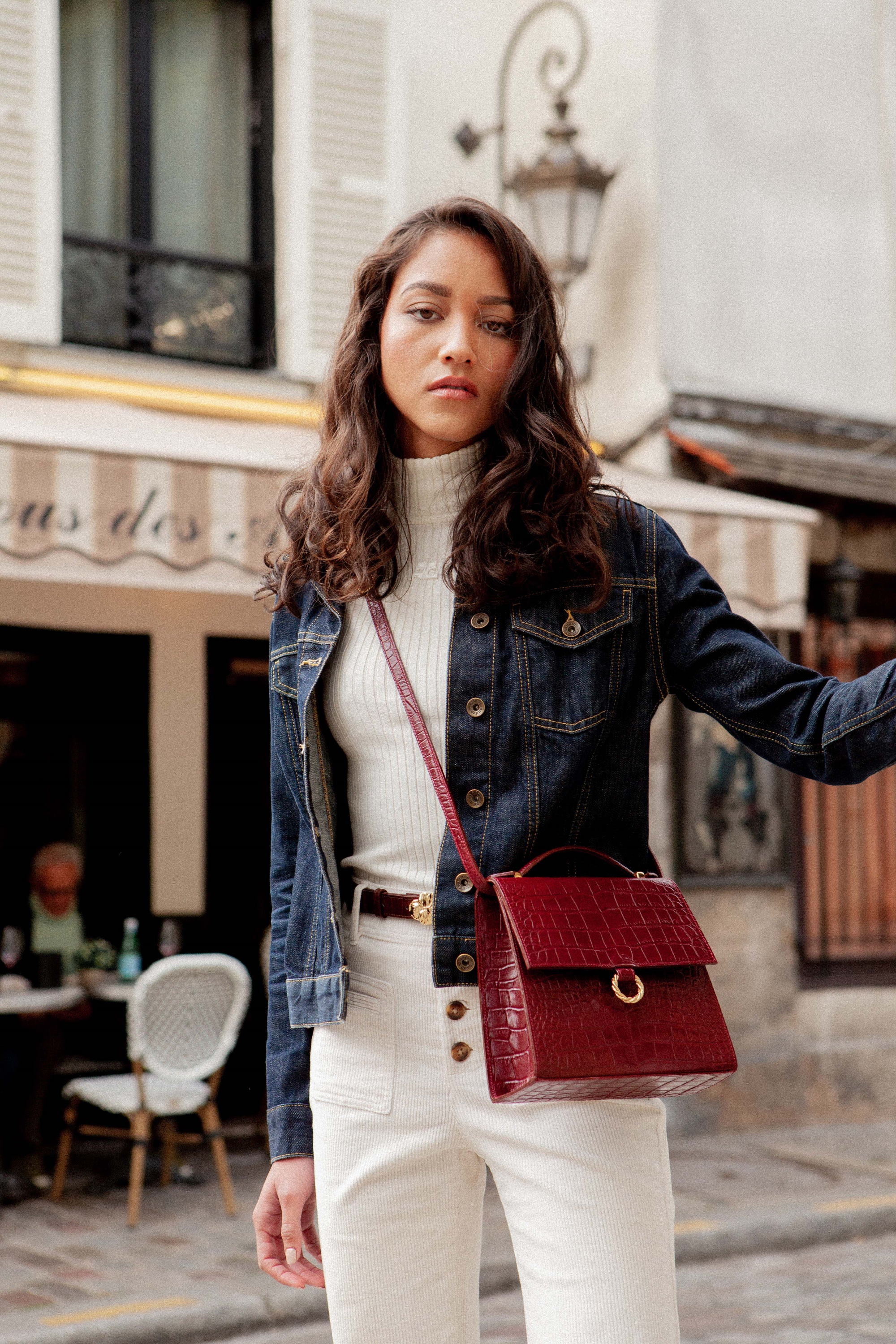 SAC JOSÉPHINE CROCO BORDEAUX - Image 4