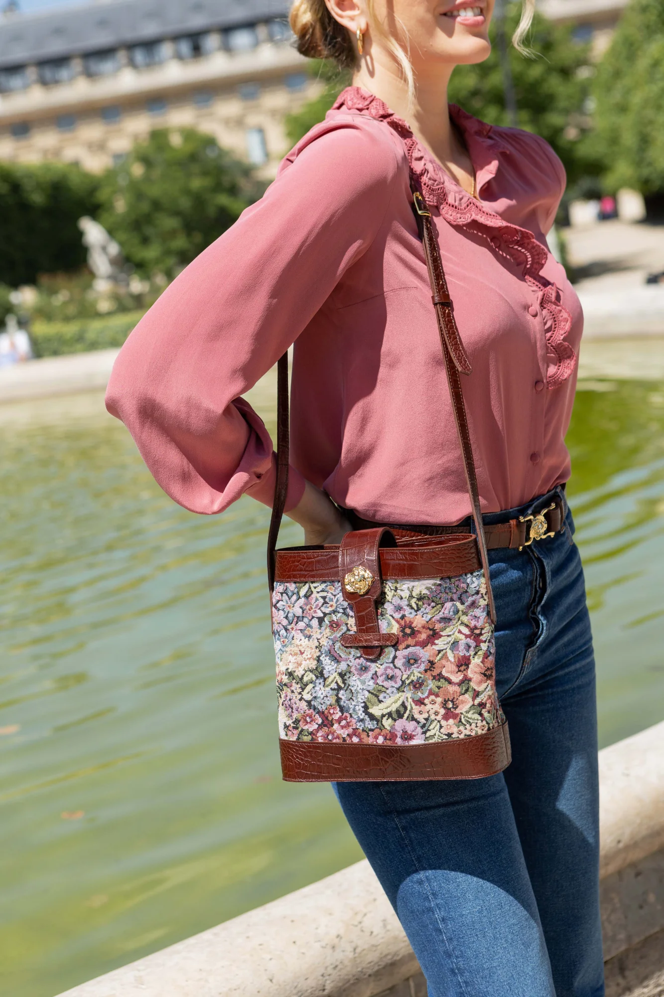 SAC ROSALIE CHOCOLAT FLEURI - Image 3