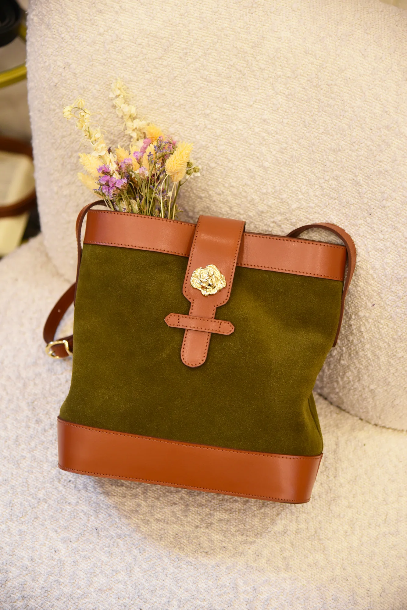 SAC ROSALIE VELOURS OLIVE - Image 6